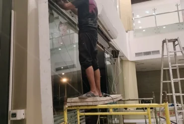 Pemasangan Pintu otomatis sliding kaca di Grand Mall palu 